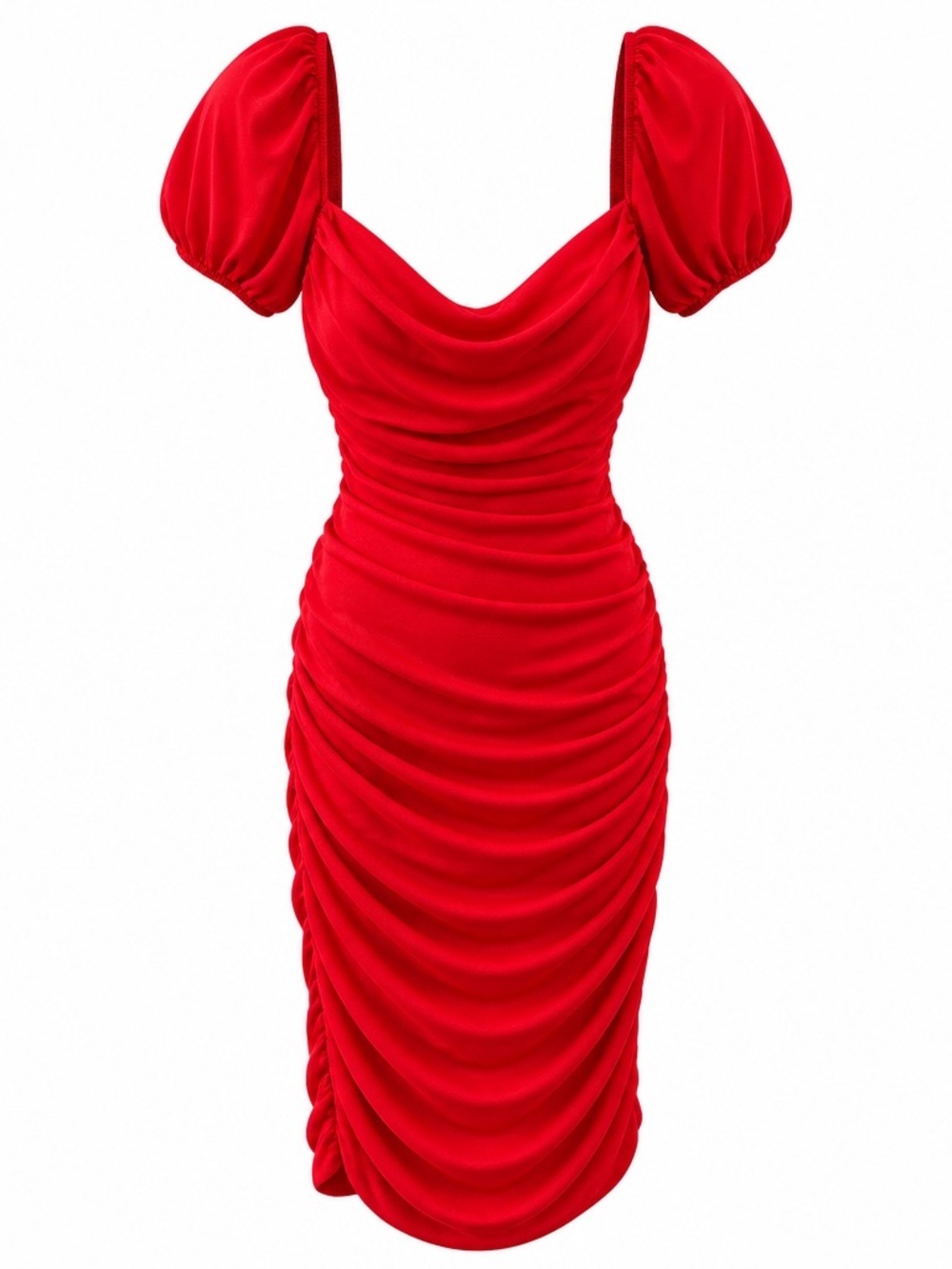 Showpo ruched red dress size 4